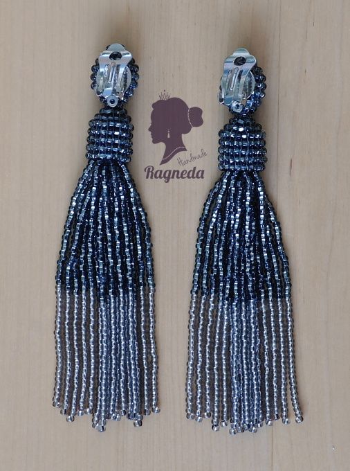 СЕРЬГИ ОСКАР ДЕ ЛА РЕНТА ИЗ БИСЕРА СВОИМИ РУКАМИ/ EARRING OSCAR DE LA RENTA FROM BEADS!